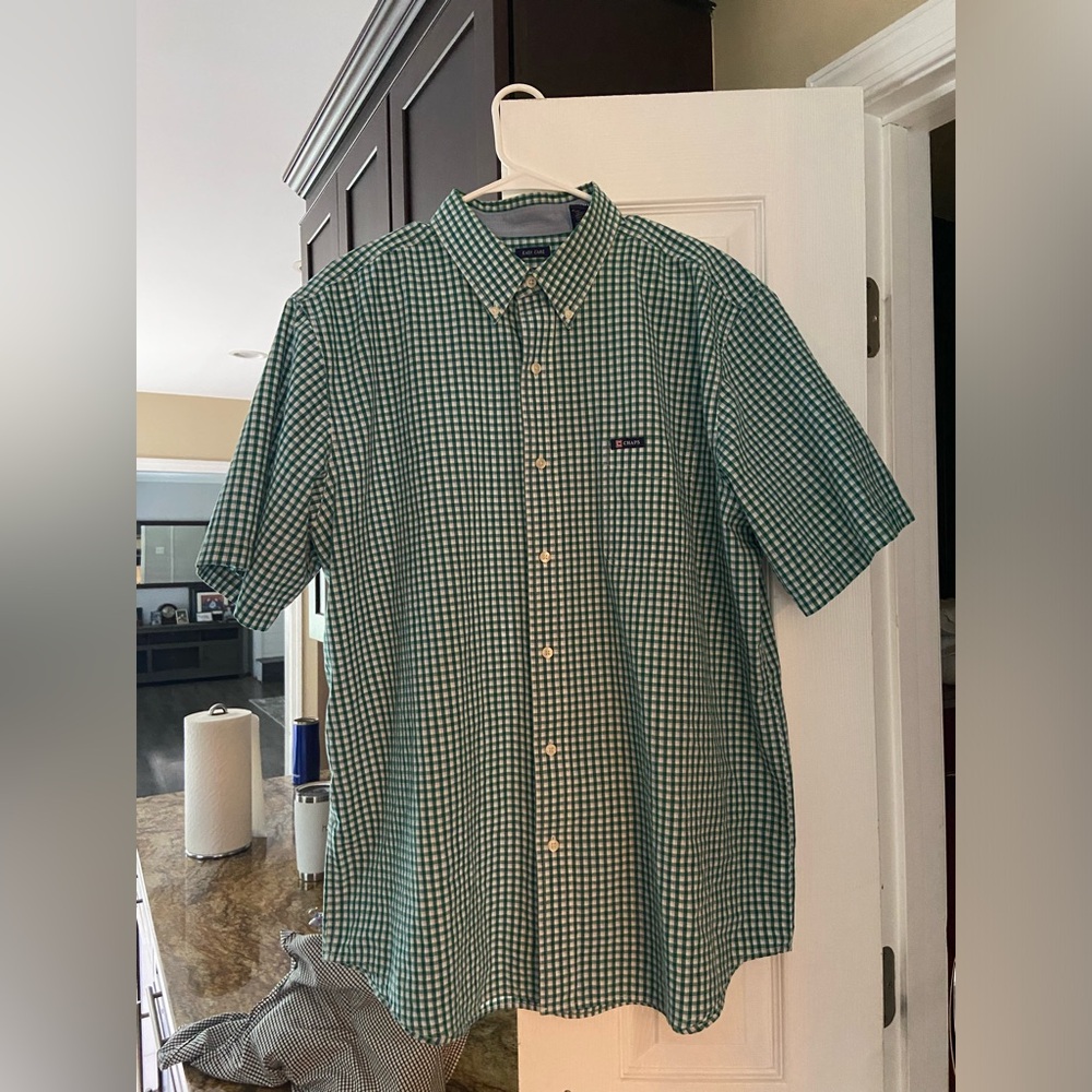 Chaps Plad Green Button Up